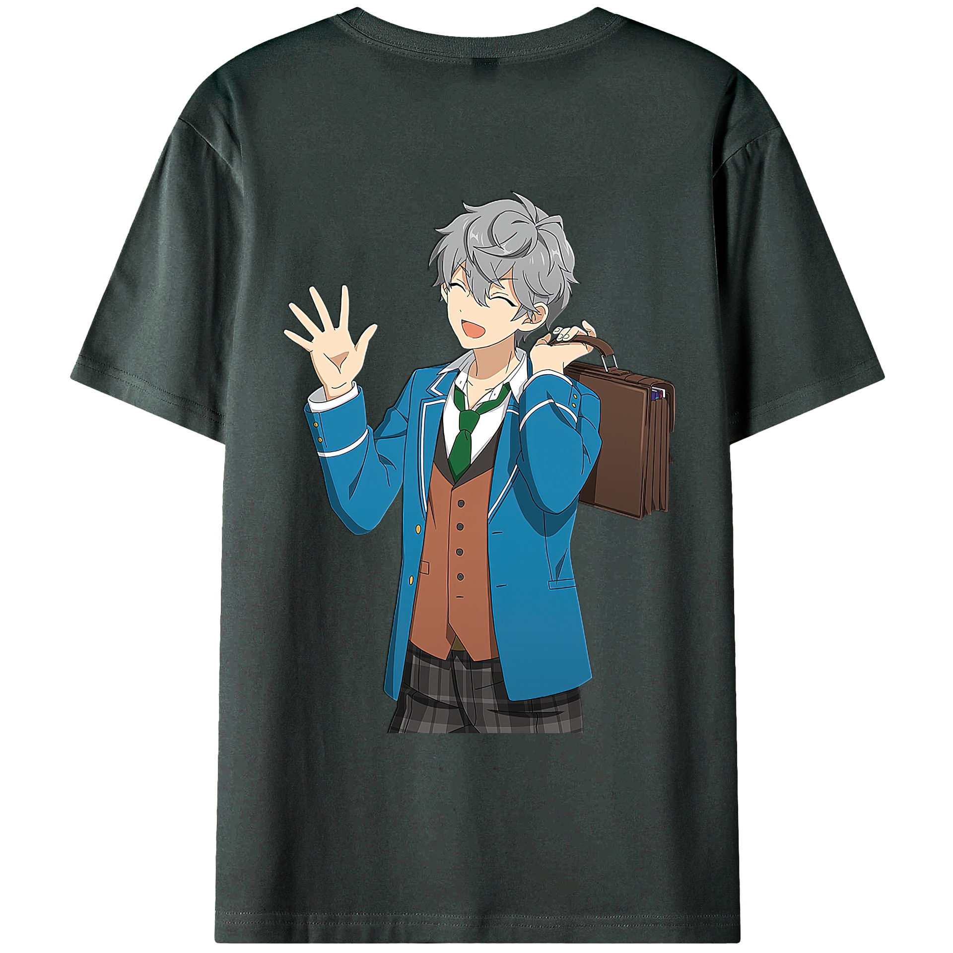 （画像用） あんさんぶるスターズ! Ensemble Stars 綿100％ メンズ半袖Tシャツ（バックプリント） 通気性